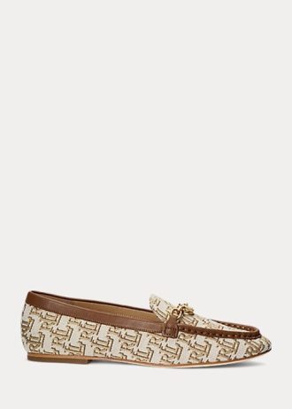 Brown Women’s Ralph Lauren Averi II Monogram Jacquard Loafers