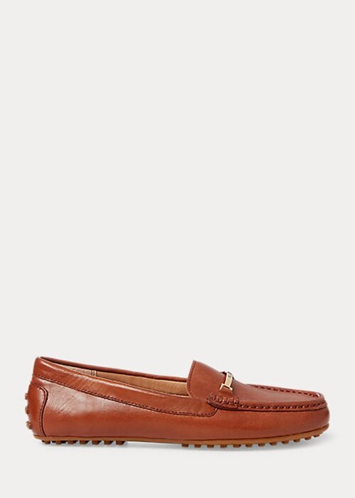 Brown Women’s Ralph Lauren Briony Leather Driver Loafers Brown Women’s Ralph Lauren Briony Leather Driver Loafers