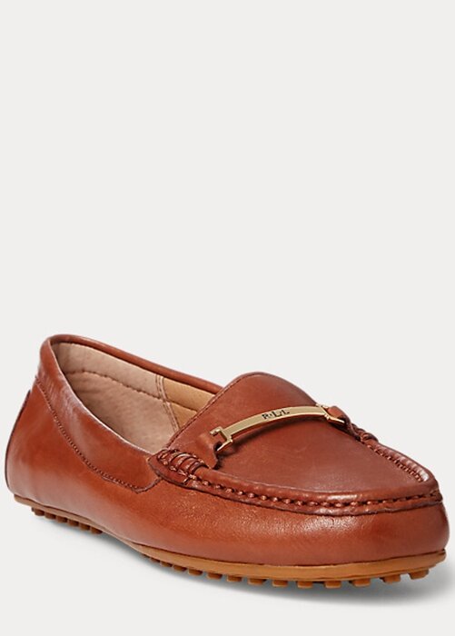 Brown Women’s Ralph Lauren Briony Leather Driver Loafers Brown Women’s Ralph Lauren Briony Leather Driver Loafers