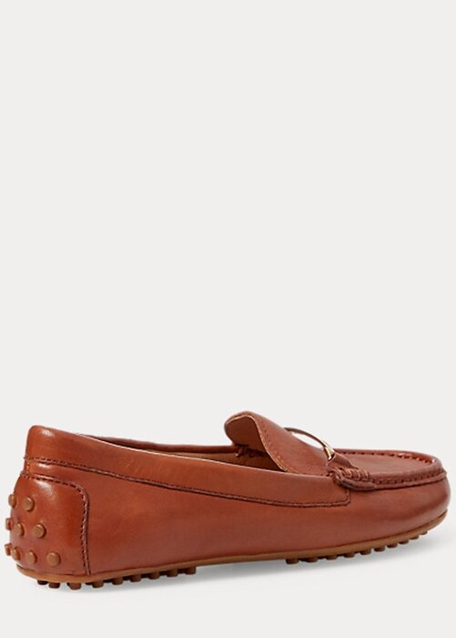 Brown Women’s Ralph Lauren Briony Leather Driver Loafers Brown Women’s Ralph Lauren Briony Leather Driver Loafers