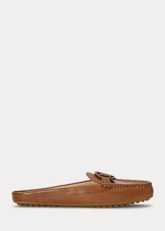 Brown Women’s Ralph Lauren Brynn Burnished Leather Driver Flat Shoes Brown Women’s Ralph Lauren Brynn Burnished Leather Driver Flat Shoes