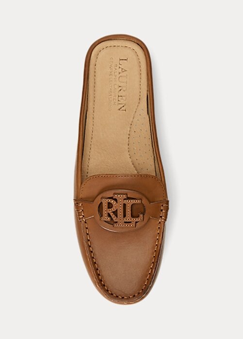 Brown Women’s Ralph Lauren Brynn Burnished Leather Driver Flat Shoes Brown Women’s Ralph Lauren Brynn Burnished Leather Driver Flat Shoes