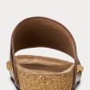 Brown Women’s Ralph Lauren Calfskin Leather Rivet Sandals