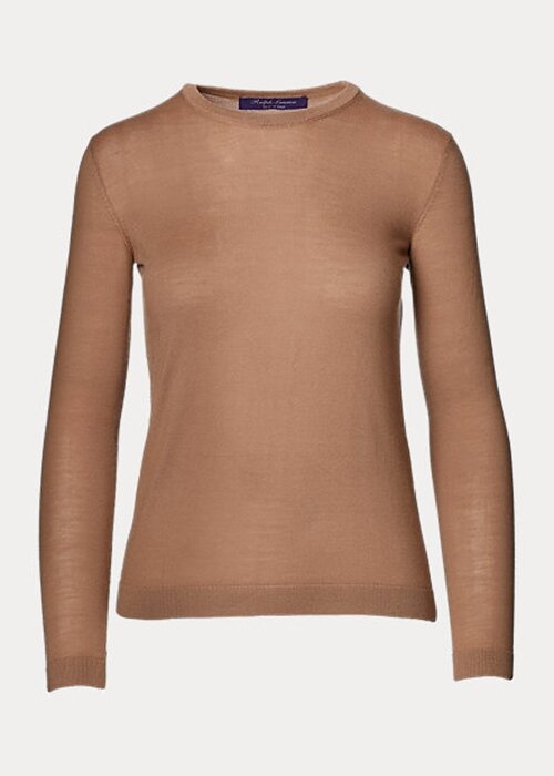 Brown Women’s Ralph Lauren Cashmere Crewneck Sweaters Brown Women’s Ralph Lauren Cashmere Crewneck Sweaters
