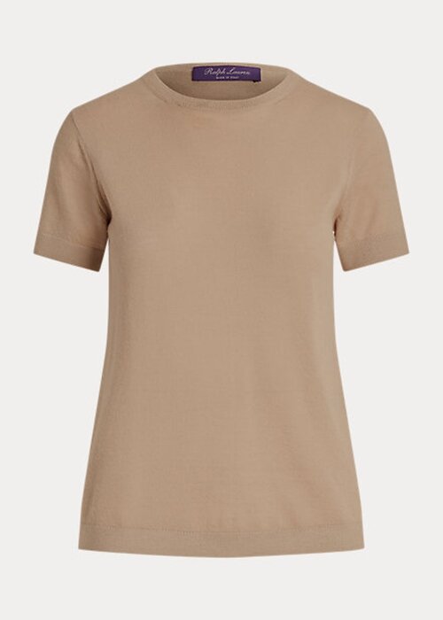 Brown Women’s Ralph Lauren Cashmere Jersey Short-Sleeve Sweaters Brown Women’s Ralph Lauren Cashmere Jersey Short-Sleeve Sweaters