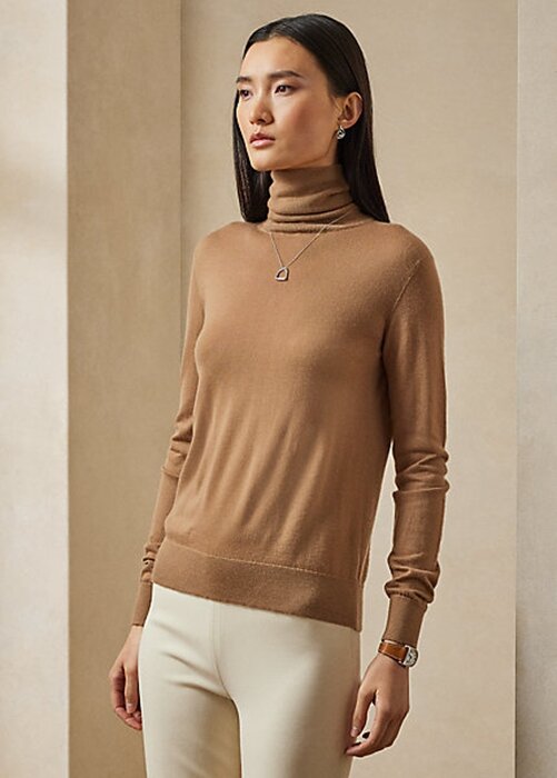Brown Women’s Ralph Lauren Cashmere Turtleneck Sweaters Brown Women’s Ralph Lauren Cashmere Turtleneck Sweaters