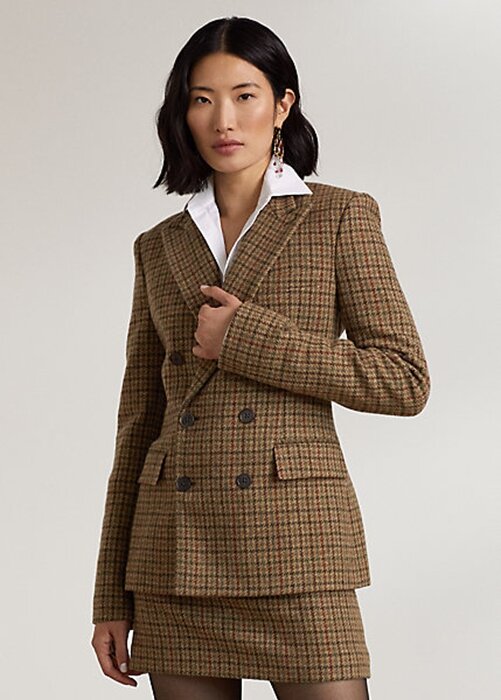 Brown Women’s Ralph Lauren Donaldson Checked Tweed Jackets Brown Women’s Ralph Lauren Donaldson Checked Tweed Jackets