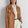Brown Women’s Ralph Lauren Double-breasted Nappa Leather Coats Brown Women’s Ralph Lauren Double-breasted Nappa Leather Coats