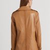 Brown Women’s Ralph Lauren Double-breasted Nappa Leather Coats Brown Women’s Ralph Lauren Double-breasted Nappa Leather Coats