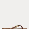 Brown Women’s Ralph Lauren Emalia Nappa Leather Flip Flops Brown Women’s Ralph Lauren Emalia Nappa Leather Flip Flops