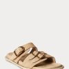 Brown Women’s Ralph Lauren Ezra Calfskin Suede Sandals