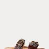 Brown Women’s Ralph Lauren Ezra Crocodile-Embossed Leather Sandals Brown Women’s Ralph Lauren Ezra Crocodile-Embossed Leather Sandals