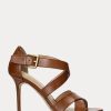 Brown Women’s Ralph Lauren Gisella Burnished Leather Heels Brown Women’s Ralph Lauren Gisella Burnished Leather Heels
