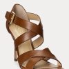 Brown Women’s Ralph Lauren Gisella Burnished Leather Heels Brown Women’s Ralph Lauren Gisella Burnished Leather Heels
