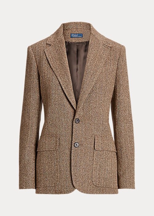 Brown Women’s Ralph Lauren Herringbone Linen-Blend Blazers Brown Women’s Ralph Lauren Herringbone Linen-Blend Blazers