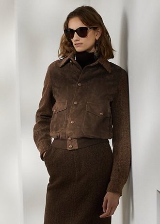 Brown Women’s Ralph Lauren Hugh Lamb-Suede & Herringbone Jackets Brown Women’s Ralph Lauren Hugh Lamb-Suede & Herringbone Jackets