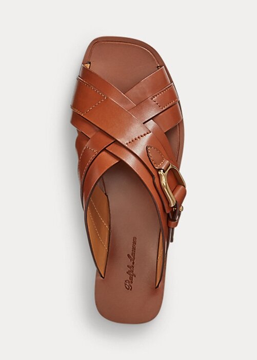 Brown Women’s Ralph Lauren Jacie Calfskin Stirrup Sandals Brown Women’s Ralph Lauren Jacie Calfskin Stirrup Sandals