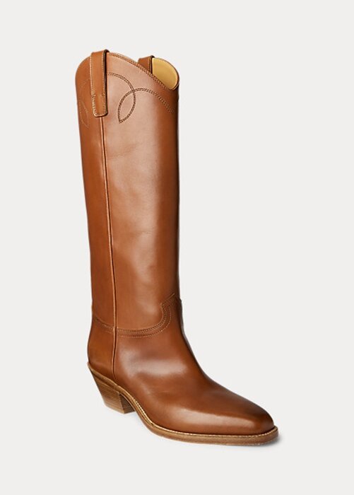 Brown Women’s Ralph Lauren Jaelynne Burnished Calfskin Tall Boots Brown Women’s Ralph Lauren Jaelynne Burnished Calfskin Tall Boots