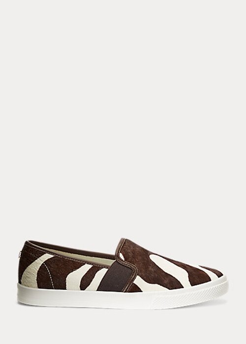 Brown Women’s Ralph Lauren Jinny Haircalf Slip-On Sneakers Brown Women’s Ralph Lauren Jinny Haircalf Slip-On Sneakers