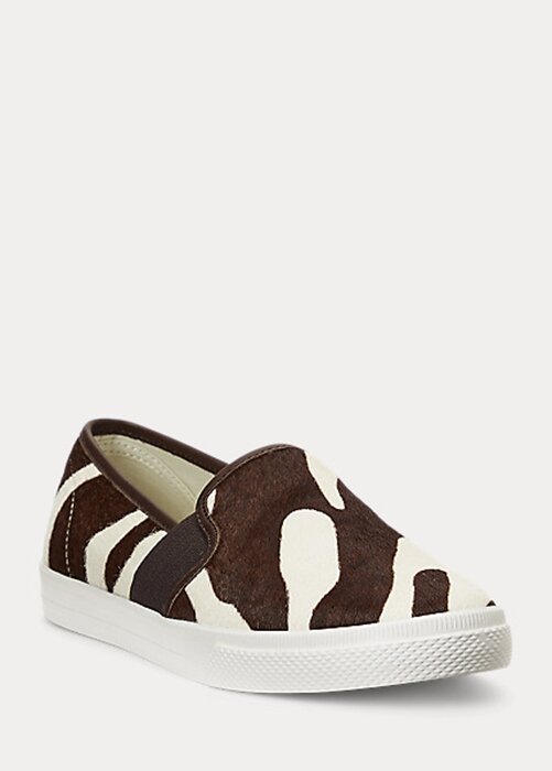 Brown Women’s Ralph Lauren Jinny Haircalf Slip-On Sneakers Brown Women’s Ralph Lauren Jinny Haircalf Slip-On Sneakers