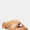 Light Yellow Women’s Ralph Lauren Kelsie Nappa Leather & Suede Slippers Light Yellow Women’s Ralph Lauren Kelsie Nappa Leather & Suede Slippers