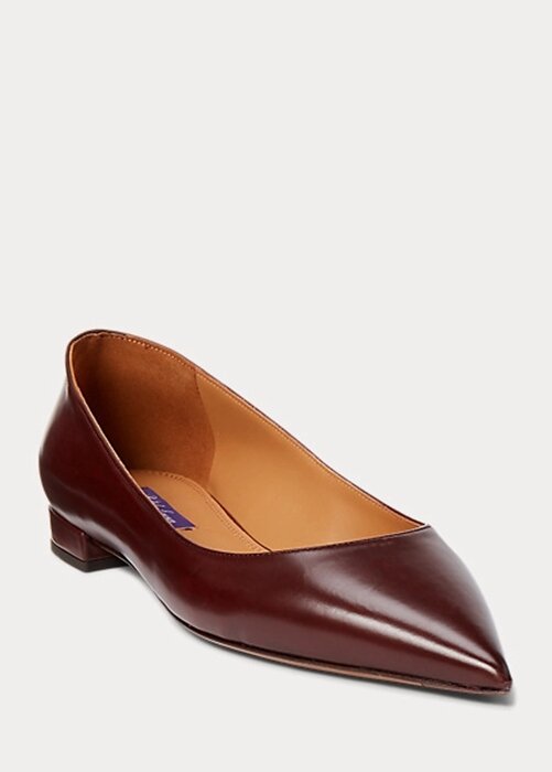Brown Women’s Ralph Lauren Kendrya Calfskin Ballet Flat Shoes Brown Women’s Ralph Lauren Kendrya Calfskin Ballet Flat Shoes