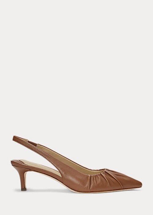 Brown Women’s Ralph Lauren Lolah Nappa Leather Slingback Heels Brown Women’s Ralph Lauren Lolah Nappa Leather Slingback Heels