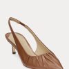 Brown Women’s Ralph Lauren Lolah Nappa Leather Slingback Heels Brown Women’s Ralph Lauren Lolah Nappa Leather Slingback Heels