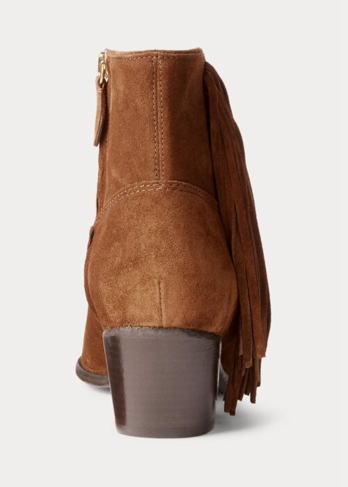 Brown Women’s Ralph Lauren Lucille Fringe-Trim Suedeie Boots Brown Women’s Ralph Lauren Lucille Fringe-Trim Suedeie Boots