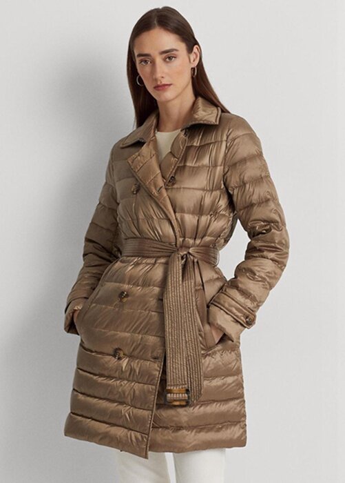 Brown Women’s Ralph Lauren Metallic Quilted Down Coats Brown Women’s Ralph Lauren Metallic Quilted Down Coats
