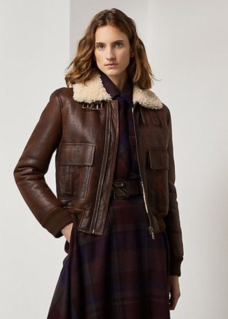 Brown Women’s Ralph Lauren Niketa Burnished Merino Shearling Jackets Brown Women’s Ralph Lauren Niketa Burnished Merino Shearling Jackets