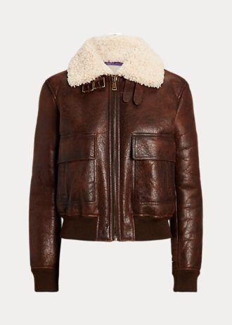 Brown Women’s Ralph Lauren Niketa Burnished Merino Shearling Jackets Brown Women’s Ralph Lauren Niketa Burnished Merino Shearling Jackets