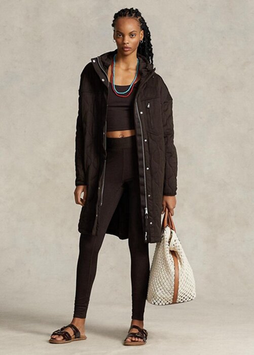 Brown Women’s Ralph Lauren Oversize Quilted Hooded Coats Brown Women’s Ralph Lauren Oversize Quilted Hooded Coats