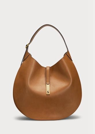 Brown Women’s Ralph Lauren Polo Id Calfskin Medium Shoulder Bags