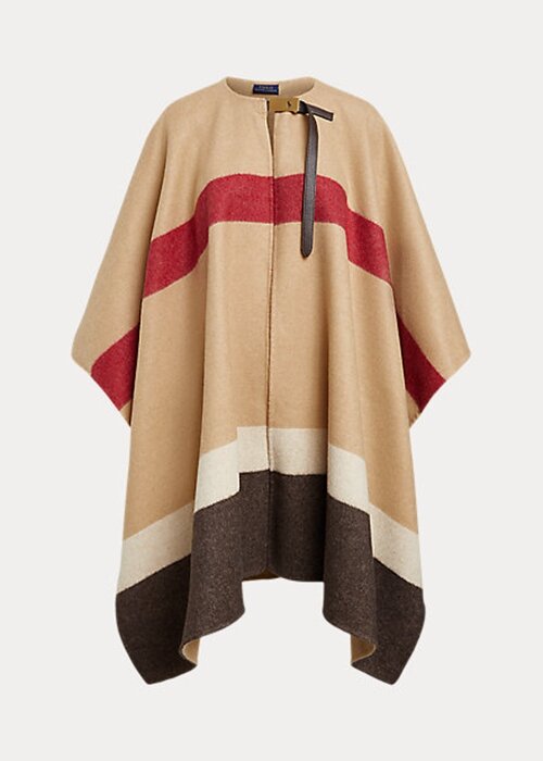 Brown Women’s Ralph Lauren Polo ID Striped Double-Faced Poncho Jackets Brown Women’s Ralph Lauren Polo ID Striped Double-Faced Poncho Jackets