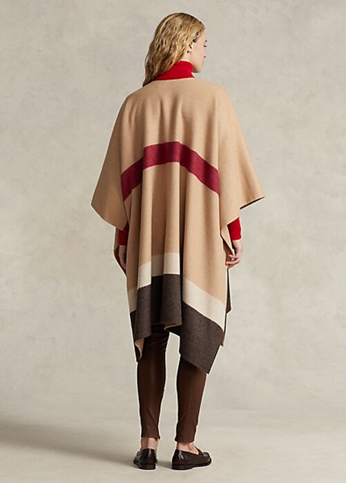 Brown Women’s Ralph Lauren Polo ID Striped Double-Faced Poncho Jackets Brown Women’s Ralph Lauren Polo ID Striped Double-Faced Poncho Jackets
