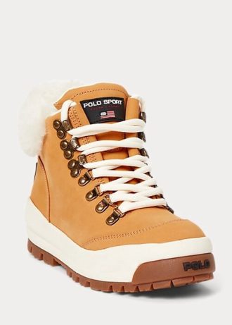 Brown Women’s Ralph Lauren Polo Sport Suede & Shearling Boots