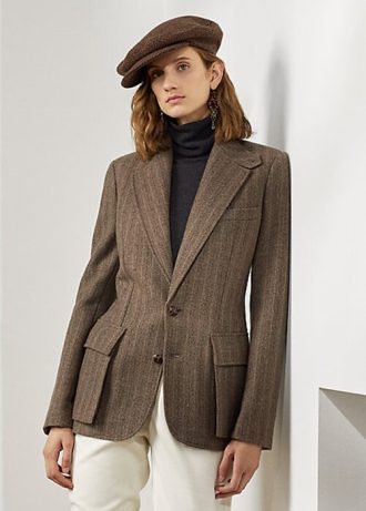 Brown Women’s Ralph Lauren Preston Herringbone Jackets Brown Women’s Ralph Lauren Preston Herringbone Jackets