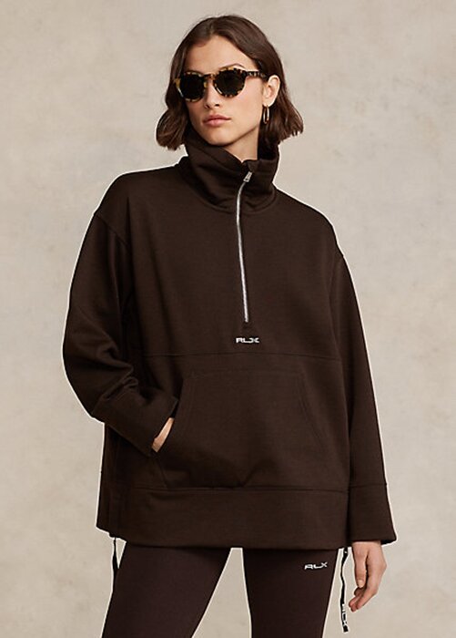 Brown Women’s Ralph Lauren Quarter-Zip Pullover Fleece Jackets Brown Women’s Ralph Lauren Quarter-Zip Pullover Fleece Jackets