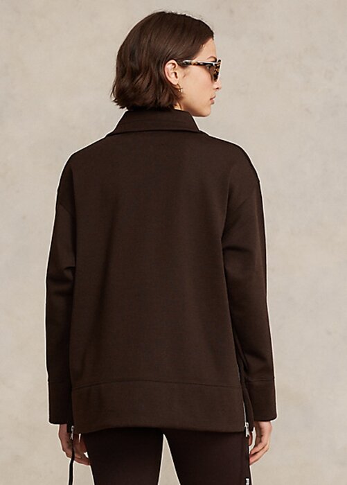 Brown Women’s Ralph Lauren Quarter-Zip Pullover Fleece Jackets Brown Women’s Ralph Lauren Quarter-Zip Pullover Fleece Jackets