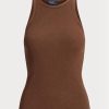 Brown Women’s Ralph Lauren Rib-knit Cotton Tanks Brown Women’s Ralph Lauren Rib-knit Cotton Tanks