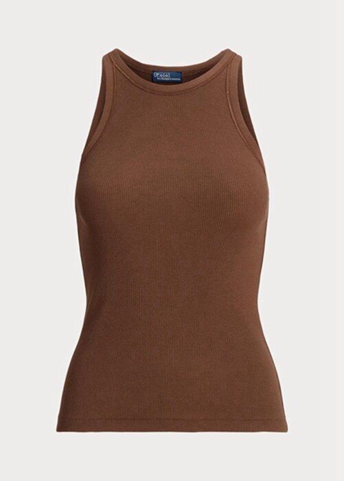 Brown Women’s Ralph Lauren Rib-knit Cotton Tanks Brown Women’s Ralph Lauren Rib-knit Cotton Tanks