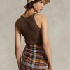 Brown Women’s Ralph Lauren Rib-knit Cotton Tanks Brown Women’s Ralph Lauren Rib-knit Cotton Tanks