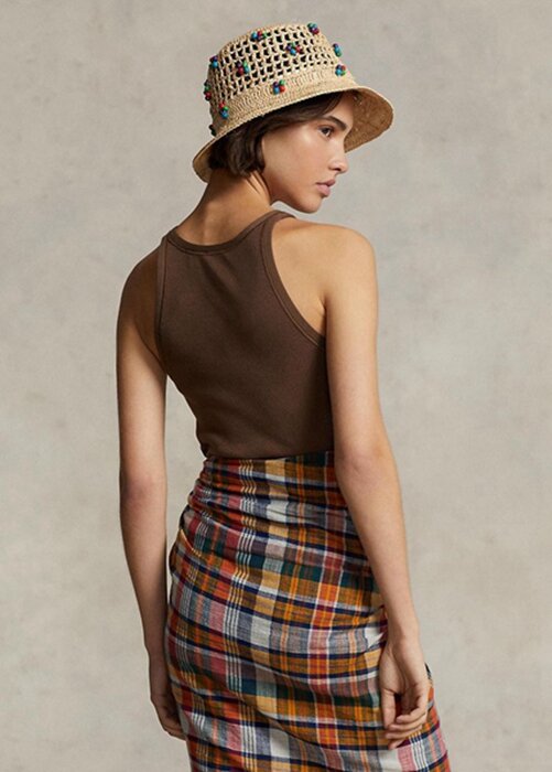 Brown Women’s Ralph Lauren Rib-knit Cotton Tanks Brown Women’s Ralph Lauren Rib-knit Cotton Tanks