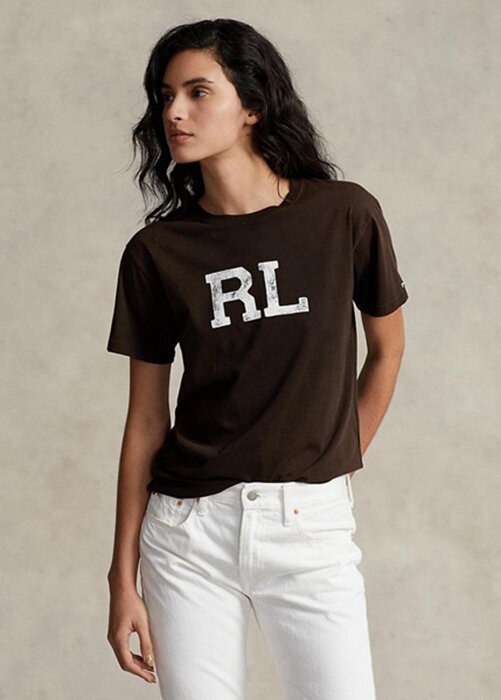 Brown Women’s Ralph Lauren Rl Logo Jersey T Shirts Brown Women’s Ralph Lauren Rl Logo Jersey T Shirts