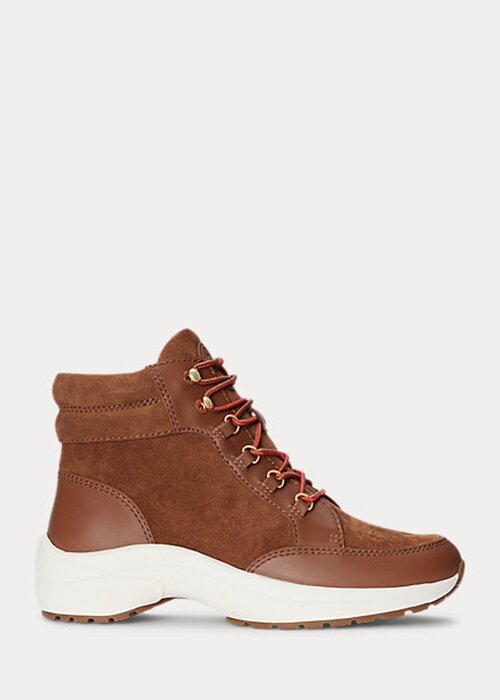 Brown Women’s Ralph Lauren Rylee Suede & Leather High-Top Sneakers Brown Women’s Ralph Lauren Rylee Suede & Leather High-Top Sneakers