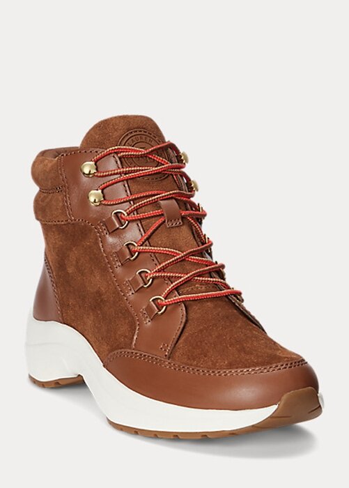 Brown Women’s Ralph Lauren Rylee Suede & Leather High-Top Sneakers Brown Women’s Ralph Lauren Rylee Suede & Leather High-Top Sneakers