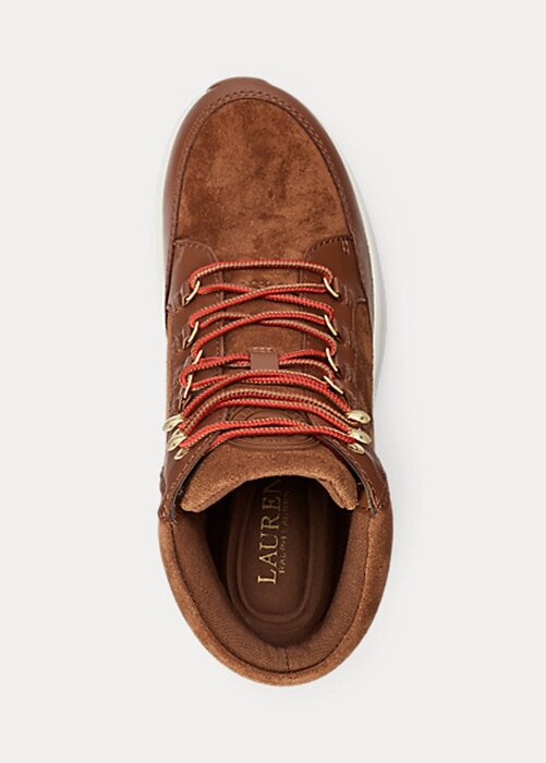 Brown Women’s Ralph Lauren Rylee Suede & Leather High-Top Sneakers Brown Women’s Ralph Lauren Rylee Suede & Leather High-Top Sneakers