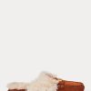 Brown Women’s Ralph Lauren Savanah Faux Fur-Trim Suede Flat Shoes Brown Women’s Ralph Lauren Savanah Faux Fur-Trim Suede Flat Shoes