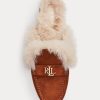 Brown Women’s Ralph Lauren Savanah Faux Fur-Trim Suede Flat Shoes Brown Women’s Ralph Lauren Savanah Faux Fur-Trim Suede Flat Shoes